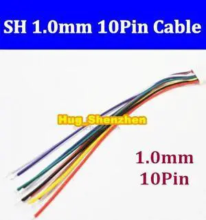 Wholesale 50pcs/lot Micro JST SH 1.0mm Pitch 10Pin Female Connector with Wire 100mm 10pin jst