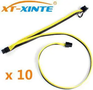 10Pcs Modular PSU Power Supply Cables PCI e 6pin to PCI-e 8 pin +6pin PCI Express Internal Splitter Ribbon Miner Cable
