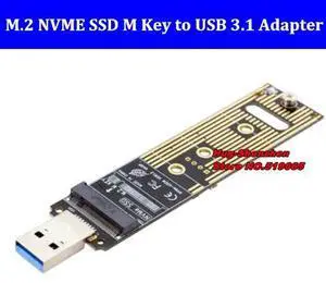 M.2 NVME M Key SSD to USB 3.1 10Gbps Adapter PCI express to USB-A 3.1 Solid State Drive Internal Converter for 2242/2260/2280