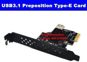 USB3.1 preposition TYPE-E Expansion Card PCI-E X2 to type-c port with USB2.0 port adaper card ASM3142