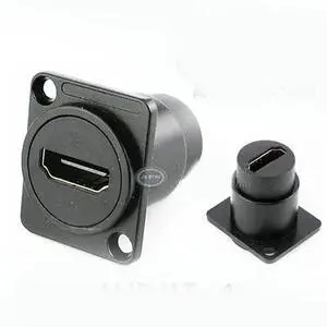 10Pcs/Lot  D-Type HDMI to HDMI Straight socket Chassis Panel Mount Connector Audio connector