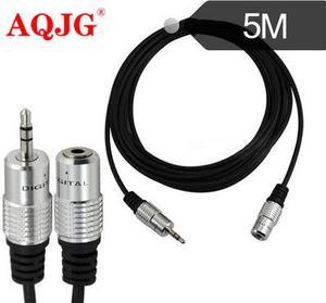 5 meters Aluminum shell 3.5MM extension line male to female audio cable headphone cable DC3.5 M / F Cable