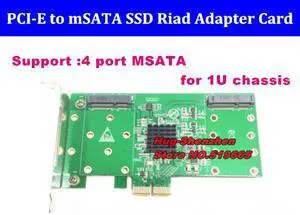 Top sale PCI EXPRESS to 4port msata ssd RAID Controller Card for 1U chassis support raid 0/1/10