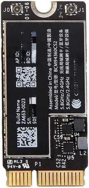 WiFi Bluetooth Card for Apple MacBook Air 11" A1465 13" A1466 2013 -2017 Year WiFi Airport Card BCM94360CS2 653-0023