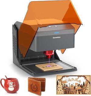 Kiosk 10W Laser Engraver, Light Weight & Portable Laser Engraver Machine, Home Laser Cutter with Acrylic Enclosure for DIY Wood/Leather/Metal, 3.9 x 3.9inch Engraving Area, Laser Safety Class 1