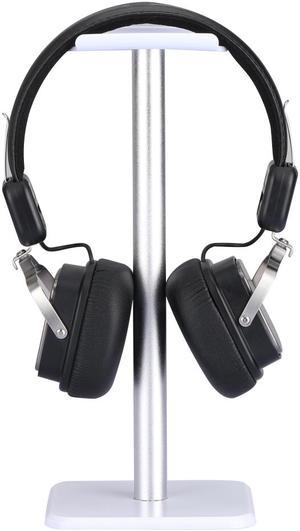 Headphone Stand Headset Holder  Earphone Stand with Aluminum Supporting Bar Flexible Headrest ABS Solid Base for All Headphones Size (White)