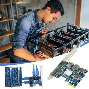 PCI-E To PCI-E Adapter 1 Turn 4 PCI-Express Slot 1x To 16x USB 3.0 Mining Special Riser Card PCIe Converter For BTC Miner