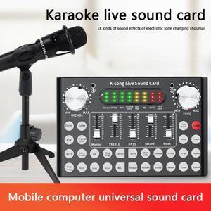 F9 Mobile Phone Microphone Live Sound Card 18 Sound Headset USB External Audio Interface Sound Card with for PC Phone