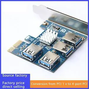 PCIe One To Four PCI Express 16X Slots Riser Card PCI-E 1X To External 4 PCI-e Slot USB 3.0 Riser Card