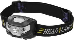 USB Rechargeable LED Head Lamp Outdoor Running Waterproof Headlight with Motion Sensor 5 Lighting Modes, Black
