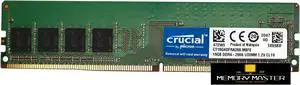 Crucial 16GB (1x16GB) DDR4 UDIMM 2666MHz CL19 Single Rank Desktop PC Memory RAM  CT16G4DFRA266.M8FE