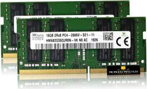 Hynix 32GB(2X16GB) HMA82GS6DJR8N-VK DDR4-2666MHz RAM is SODIMM PC4-21300 1.2V, CL19, 2RX8  PIN-260 Notebook/Laptop Memory