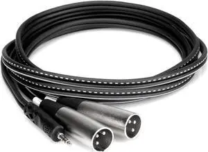 Y-Cable 1/8 (M) to Dual XLR (M) Stereo 6.6 Ft 1/8 to XLR Cable