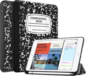 Case with Pencil Holder for iPad Mini 5 2019 - [SlimShell] Lightweight Soft TPU Back Protective Smart Stand Cover with Auto Wake/Sleep for iPad Mini 5th Generation 7.9 Composition Book Black