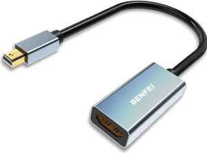 Mini DisplayPort to HDMI Adapter Benfei Mini DP to HDMI Adapter Compatible with MacBook Air/Pro Microsoft Surface Pro/Dock Monitor Projector and More - Grey