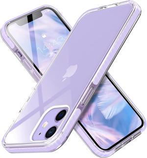 MATEPROX iPhone 12 Pro Case,iPhone 12 Case Clear Thin Slim Crystal Transparent Cover Shockproof Bumper Case for iPhone 12 Pro/iPhone 12 6.1"(Purple)