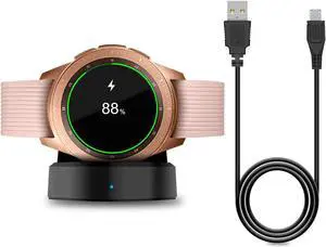 Charger Compatible with Samsung Galaxy Watch 42mm/46mm, Upgraded Charging Cradle Dock for Galaxy SM-R800/R810/R815 Smart Watch Charger (Not for Active), Black