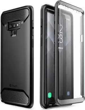 Clayco Xenon Series Case for Samsung Galaxy Note 9 (2018 Release), Full-Body Rugged Case with Built-in 3D Curved Screen Protector (Black)