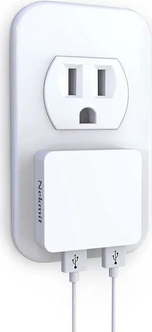 Nekmit Dual Port Ultra Thin Flat USB Wall Charger with Smart IC