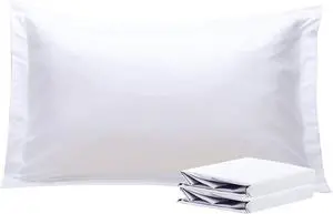 King Pillow Shams - 2 Pack Brushed Microfiber 20x36 Sham Covers - Super Soft and Cozy Wrinkle Fade Stain Resistant 20x36 Inches Oxford Pillowcases White