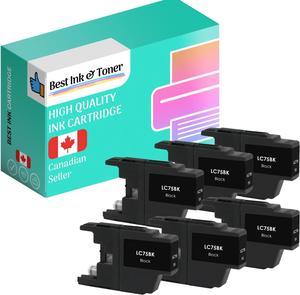 Best Compatible Cartridge for 6 Pack Black Ink for Brother LC71/LC75xl -Combo Black Ink x 6 -,for J280W J425W J430W J435W J5910DW J625DW J6510DW J6710DW J6910DW J825DW J835DW