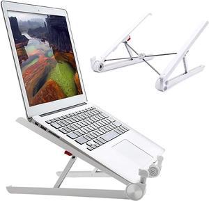 RioRand Portable Laptop Desk Stand Foldable, Ergonomic Computer Stand Cooling Pad, Ventilated Laptop Riser Compatible with MacBook Pro Air, Notebook, Lenovo, Dell, More 10-16 Laptops