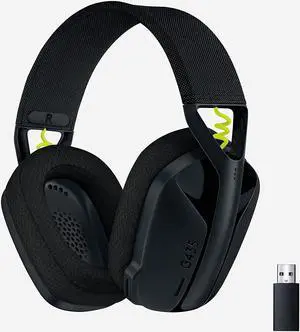 435 LIGHTSPEED and Bluetooth Wireless Gaming Headset - Lightweight over-ear headphones built-in mics 18h battery compatible with Dolby Atmos PC PS4 PS5 Nintendo Switch Mobile - Black
