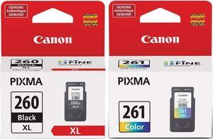 Canon PG-260 XL Black Ink Cartridge + CL-261 Color Ink Cartridge