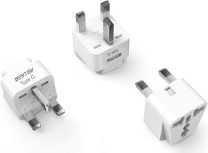 UK Travel Plug Adapter Set Grounded Universal Power Plug Adapter for USA to Type G Countries UK Ireland Hong Kong and More-3 Packs