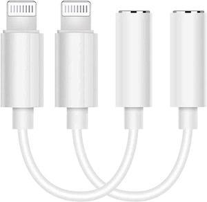 Headphone Adapter for iPhone Charger Jack AUX Audio 3.5 mm Jack Adapter for iPhone Adapter Compatible with iPhone 7/7 Plus/8/8 Plus/11/X/XS/XSMAX Dongle Accessory Connector Compatible iOS11/12(2Pack W