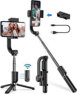 Gimbal Stabilizer For Smartphone, APEXEL 360° Rotation Auto Balance Small Portable Handhold Selfie Stick Tripod With Wireless Remote, 1-Axis Lightweight Extendable Stabilizer Gimble Iphone Phone Gopro