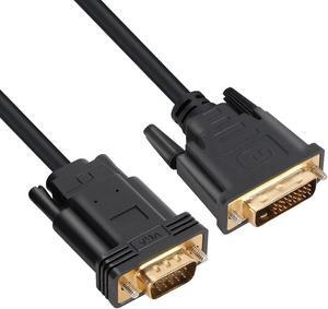 VCOM Active DVI to VGA Cable 6FT, DVI Male to VGA Male Adapter with Chip DVI Dual Link Adapter DVD-D Male to Male Cable PC to Monitor Cord 1080P Full HD Active Adapter Converter Cable for DVI Monitor