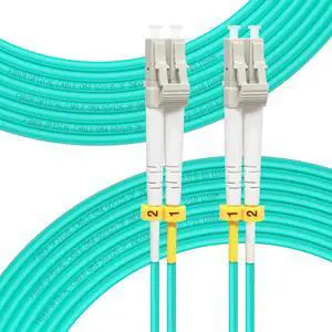 F 30M OM4 LC to LC Fiber Patch Cable   Length Options: 0.2m-50m, 40GB/100GB Duplex LC-LC 50/125um Multimode Fiber Optic Cable Cord LSZH 30Meter(98ft)