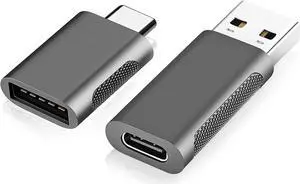 2 Pack USB C Adapter, A USB Male to USB C Female Adapter and USB C Male to USB 3.0 Female Adapter for Laptop, PC, Mobile Phone and More Devices