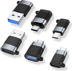 USB C Adapter (6 Pack) Micro USB Male to USB C Female USB 3.0 Male to USB C Female USB Type-C Male to USB 3.0 Female Converter Connector
