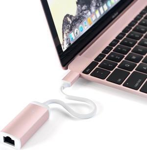 Satechi USB C to Ethernet Cable, Type-C Gigabit Ethernet Adapter, Aluminum Portable Ethernet-to-USB Converter for MacBook Pro/Air, iPad Pro/Air/Mini, Windows Laptop, Compatible with Switch (Rose Gold)