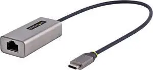 USB-C to Ethernet Adapter, 10/100/1000 Mbps, Gigabit Network Adapter, ASIX AX88179A, 1ft/30cm Cable, Windows/macOS/Linux
