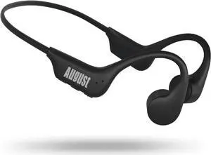 August Bone Conduction Headphones Bluetooth 5.3 Open Ear EP400 with Microphone and MP3 16GB Player, Lightweight Wireless & Waterproof for Sport, Running Cycling Hiking Crossfit - Black