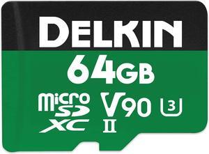 Devices 64GB Power Micro SD Card UHS-II (U3/V90) - 300MB/s Read, 250MB/s Write, 8K, 4K, 3D, HDR, 360º Recording | Micro SD Card 64GB with SD Adapter