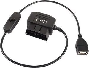 OBD to USB Power Cable Adapter 16Pin OBD2 Male to 5V 2A USB Female Connector 12V 24V 36V to 5V 2A with Switch Button for Dash Camera Phone Car GPS DVR-0.5M/1.6FT OBD to USB Power Cable Adapter 16Pin OBD2 Male to 5V 2A USB Female Connector 12V 24V 36V to 5V 2A with Switch Button for Dash Camera Phone Car GPS DVR-0.5M/1.6FT
