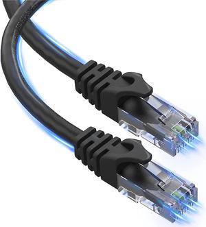 Ultra Clarity Cables Cat 6 Ethernet Cable 25 ft, Outdoor&Indoor 10Gbps Ethernet Cable, High Speed Cat6 Cable RJ45 LAN Internet Cable for Computer, Router, Modem, PS4/5, Xbox, Gaming - Black