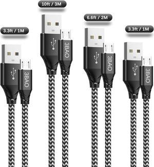 Micro USB Cable 4Pack 2X33ft 66ft 10ft USB A to Micro Charging Cable Braided Android Charger Cord Data Sync Compatible for Samsung Galaxy J7S7S6J3 PrimeMotoSonyHTCPS4Kindle FireXbox One