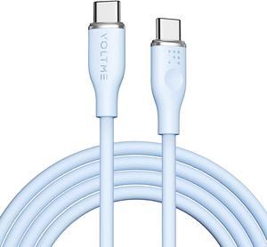 VOLTME 60W USB C to USB C Cable 6ft/1.8M, USB 2.0 Type C Charging Cable Fast Charge Cord for MacBook Pro 2020/2019, iPad Pro 2020/2019, iPad Air 4/5, MacBook Air 2020/2019, Galaxy S21, Switch (Blue)