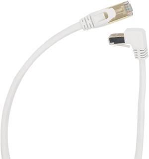 Cat6 Ethernet Cable 90 Degree Downward Right Angle, Cat6 Right Angle Ethernet Cable for PC,Router,Modem,Printer,TV Box,24AWG FTP Cat6 Network Cable White (UP Angle, 6.6FT)