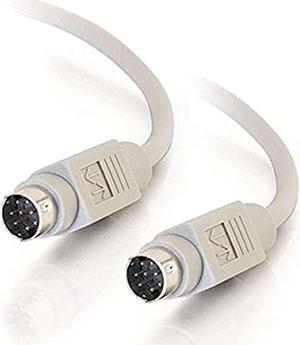 C2G/Cables To Go Legrand - C2G 8 Pin Mini DIN, RS232 Serial Cable, Beige Mini DIN Male to Male Cable, 10 Foot Mini DIN Plug, 1 Count, C2G 02318
