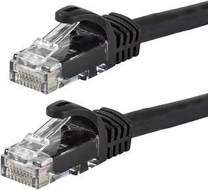 M Cat6 Ethernet Patch Cable - 0.5 Feet - Black (12-Pack) Snagless RJ45, 550MHz, UTP, Pure Bare Copper Wire, 24AWG - FLEXboot Series