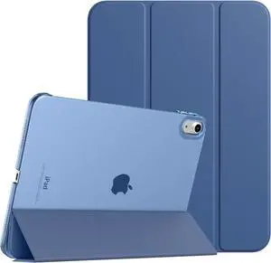 Case for iPad (A16) 11th Generation 11 Inch 2025/iPad 10th Generation 10.9 Inch 2022 Slim Stand Cover with Hard Translucent Back Support Touch ID Auto Wake/Sleep Abyss Blue