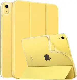 MoKo Case for New iPad (A16) 11th Generation 2025/ 10th Generation 2022, iPad 11 inch/ 10.9 inch Case with Soft TPU Translucent Frosted Back Cover, Auto Wake/Sleep, Support Touch ID, Light Yellow