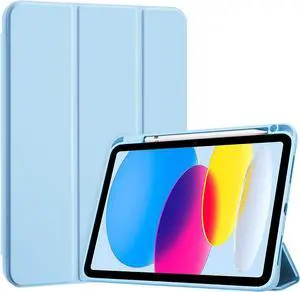 P iPad 10th Generation Case iPad Case 10th Gen (2022 Model) 10.9 Inch iPad 10 Case, 10th Gen iPad Cases Cover with Pencil Holder for 10th Generation iPad -SkyBlue