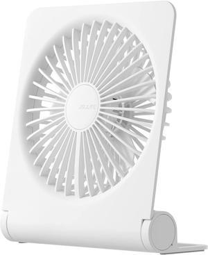 Small Desk Fan Portable USB Rechargeable Fan 160° Tilt Folding Personal Mini Fan with 4500mAh Battery Strong Wind Ultra Quiet 4 Speed Modes for Office Home Camping - White